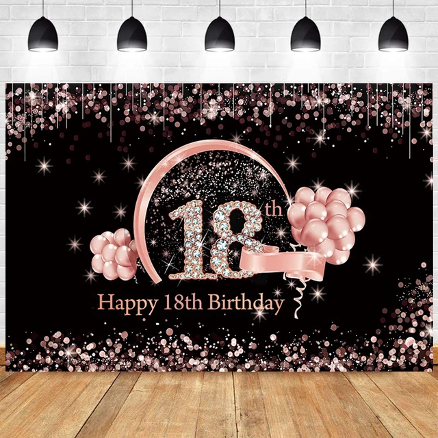 18. Geburtstag Deko für Mädchen, 18 Geburtstag Banner Hintergrund