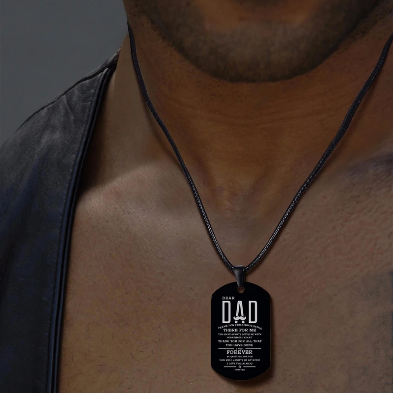 Dad Christmas Gifts For Dad Funny Gifts Dad Necklace Dad Dog Tag Engraved You're The Man Dad The Old Man But Still The Man Necklace