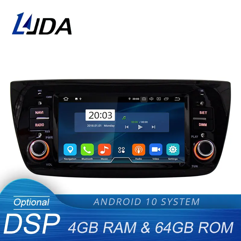 Автомобильный мультимедийный плеер LJDA Android 10 для FIAT DOBLO 2010 2016 1 Din радио GPS