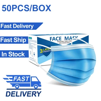 

3-layer protective mouth mask dustproof antibacterial disposable face filter masks for germ protection meltblown cloth facemask