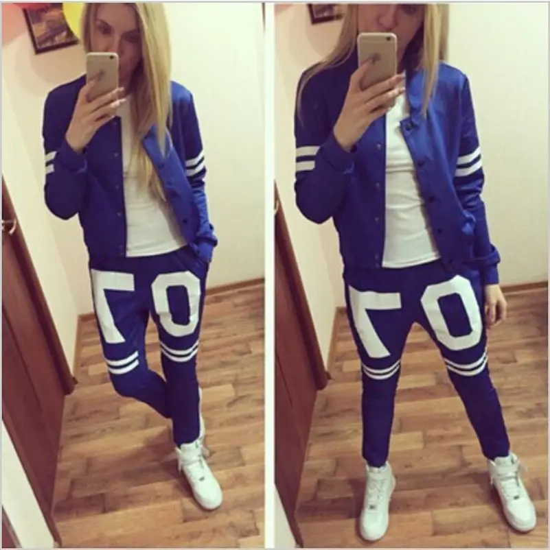 

Letter Zipper Suit Set 2020 Women Tracksuit Two-piece Sport Style Outfit Jogging Sweatshirt Fitness Lounge Sportwear