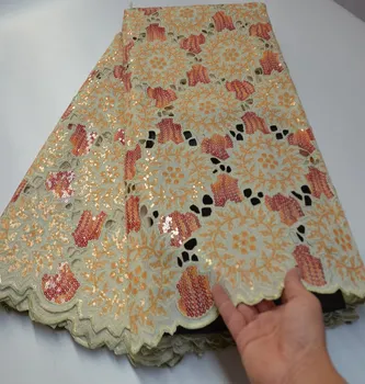

Shiny sequins African lace 2020 Unique New Handuct organza fabric french net lace fabric with sequin High quality