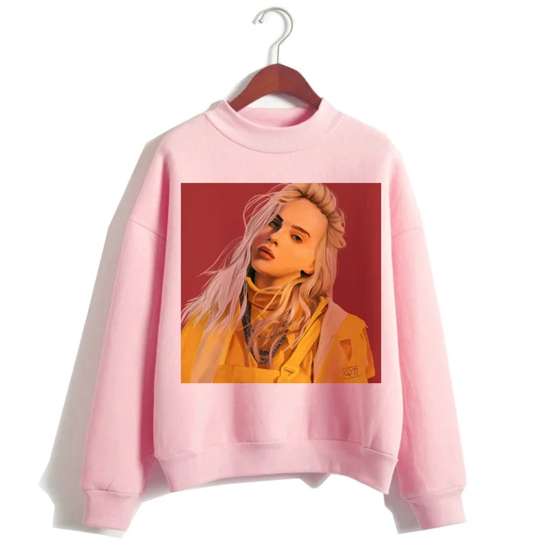 Billie eilish Толстовка для женщин harajuku мода billie eilish ulzzang розовый принт Женская одежда Графический мультфильм кавайный капюшон - Цвет: 5557