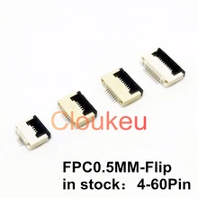 Lot de 10 connecteurs FFC à clapet de 0.5MM, Type de Contact, 4P 6P 8P 10P 12P 14P 18P 20P 22P 24P 30P 32P 36P 40 pièces 50P 60P