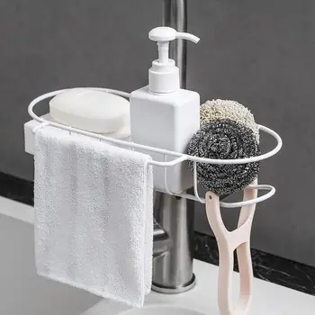 

Sink Faucet Storage Rack Stainless Steel Hanging Sponge Holder Bathroom Kitchen Shelf Drain Dry Towel Organizer