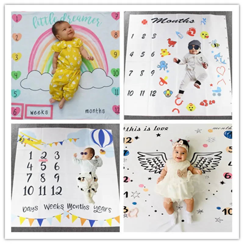 Blanket Photo-Background-Cloth Photography Baby Newborn Full-Moon Props Elk Bee-Pattern