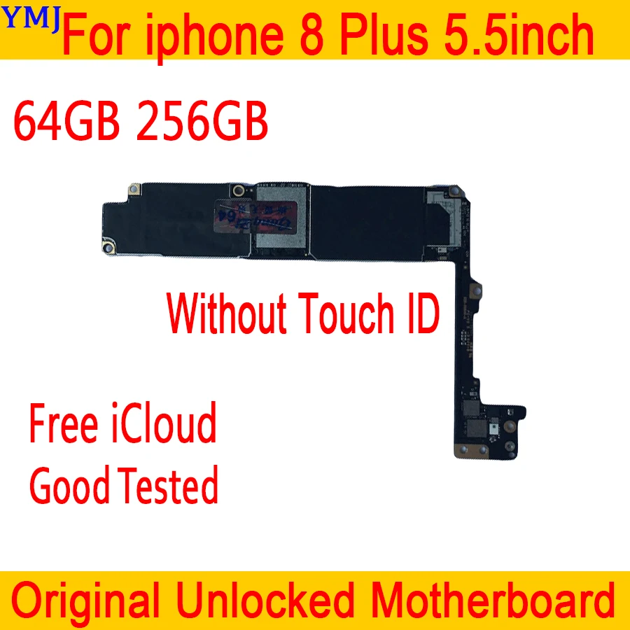 Оригинальная разблокированная для iphone 8 Plus материнская плата с чистым iCloud, 64 ГБ/256 ГБ для iphone 8 Plus материнская плата с/без Touch ID