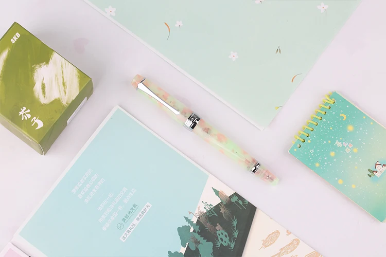 Penbbs 456 수지 투명 품질 음압 만년필 고급 0.5mm 펜촉 진공 충전 학생 쓰기 선물