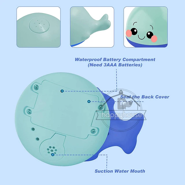 Baby Bath Toys Spray Water Shower Bathing Toys for Kids Electric Whale Bath Ball with Light Music LED Light Toys ool Bathtub Toy 6