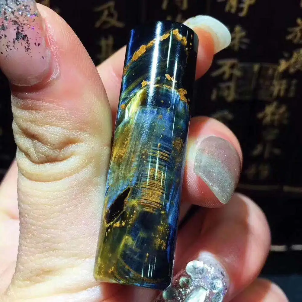 Натуральный Синий желтый кулон Pietersite для женщин и мужчин 47,6x13,4 мм бусины баррель в бамбийском стиле Модные ювелирные изделия кулон сертификат AAAAA