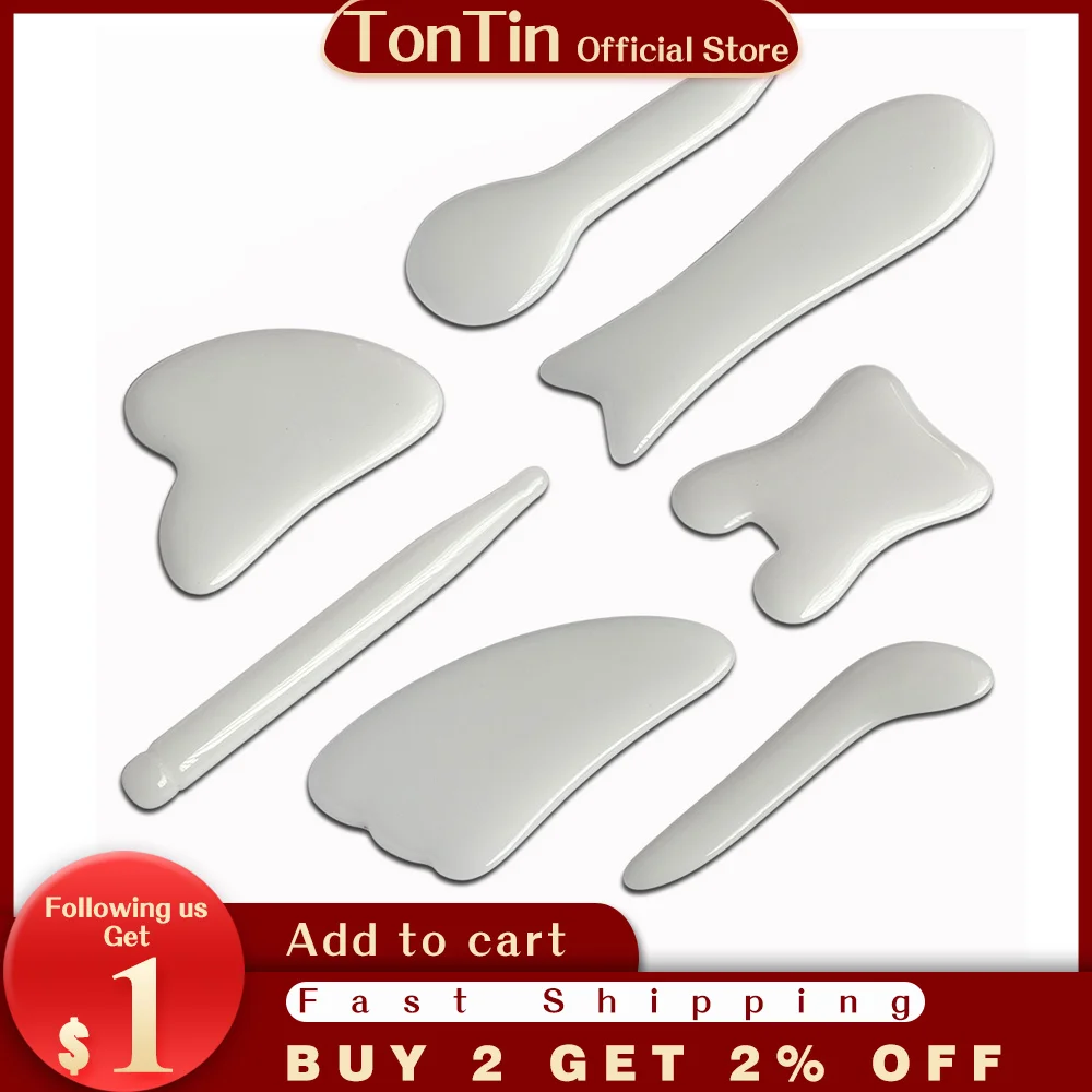 Белый Цвет Стекло массаж скребком гуаша инструмент для массажа лица Красота v