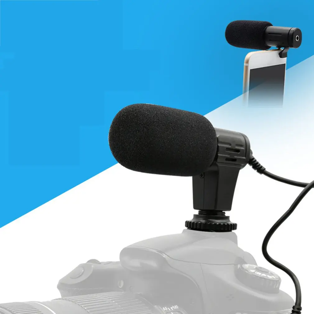 MIC-02 микрофон для интервью камера наружная Запись HD стерео видеокамера Цифровая видеокамера DV камера стерео микрофон