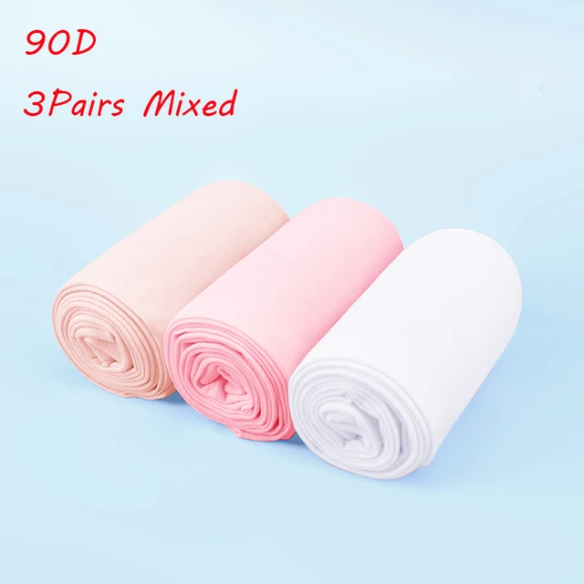 90D Girls Dance Ballet Tights Professional Ballet Stockings Woman Thicken White Dance Pantyhose Velvet Tights 3 Pairs Mixed