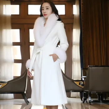 

New arrival Autumn Winter Woolen coats Women Lantern Sleeve Wool&blends Long Woolen Coat Casual Loose Wool Jacket Female Outwear