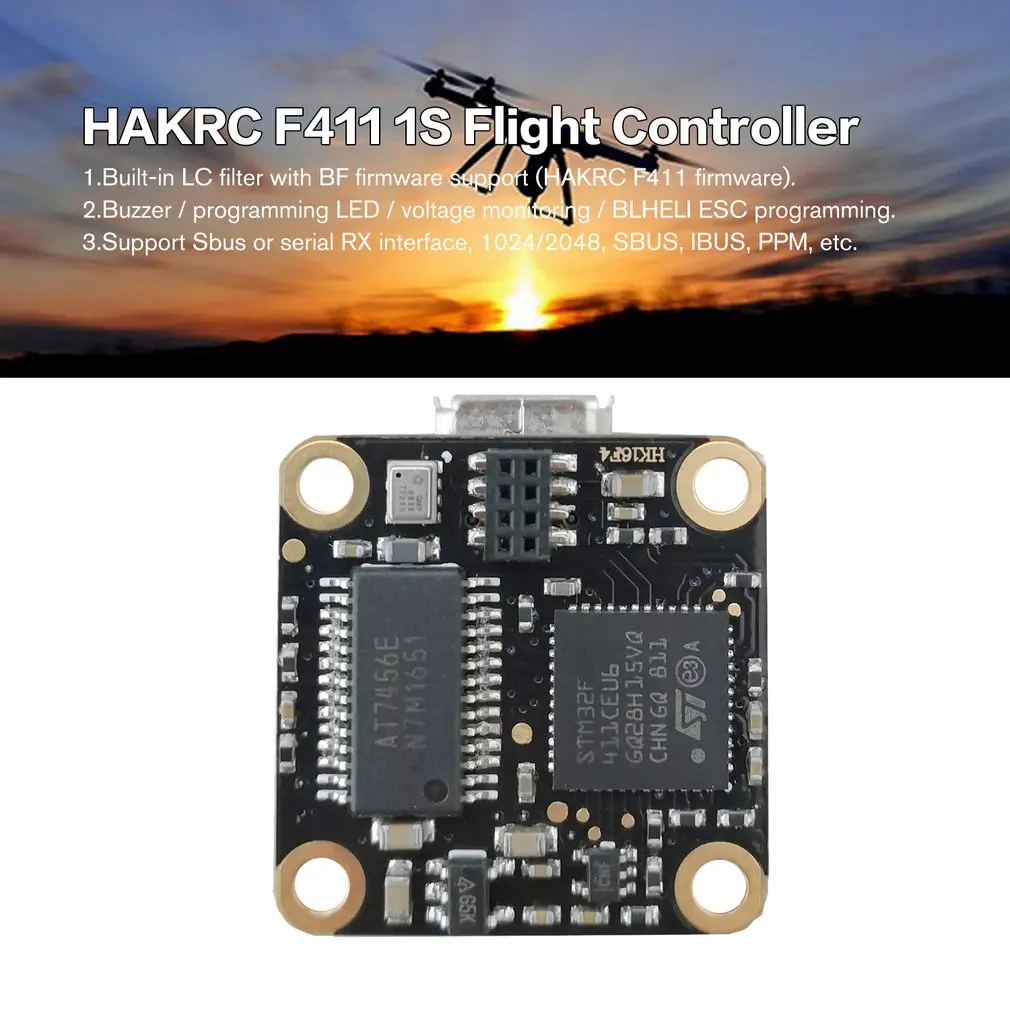 HAKRC F411 игровые джойстики 1S встроенное OSD Светодиодные ленты для RC FPV; Дрон; гонки Запчасти аксессуар 20X20 мм