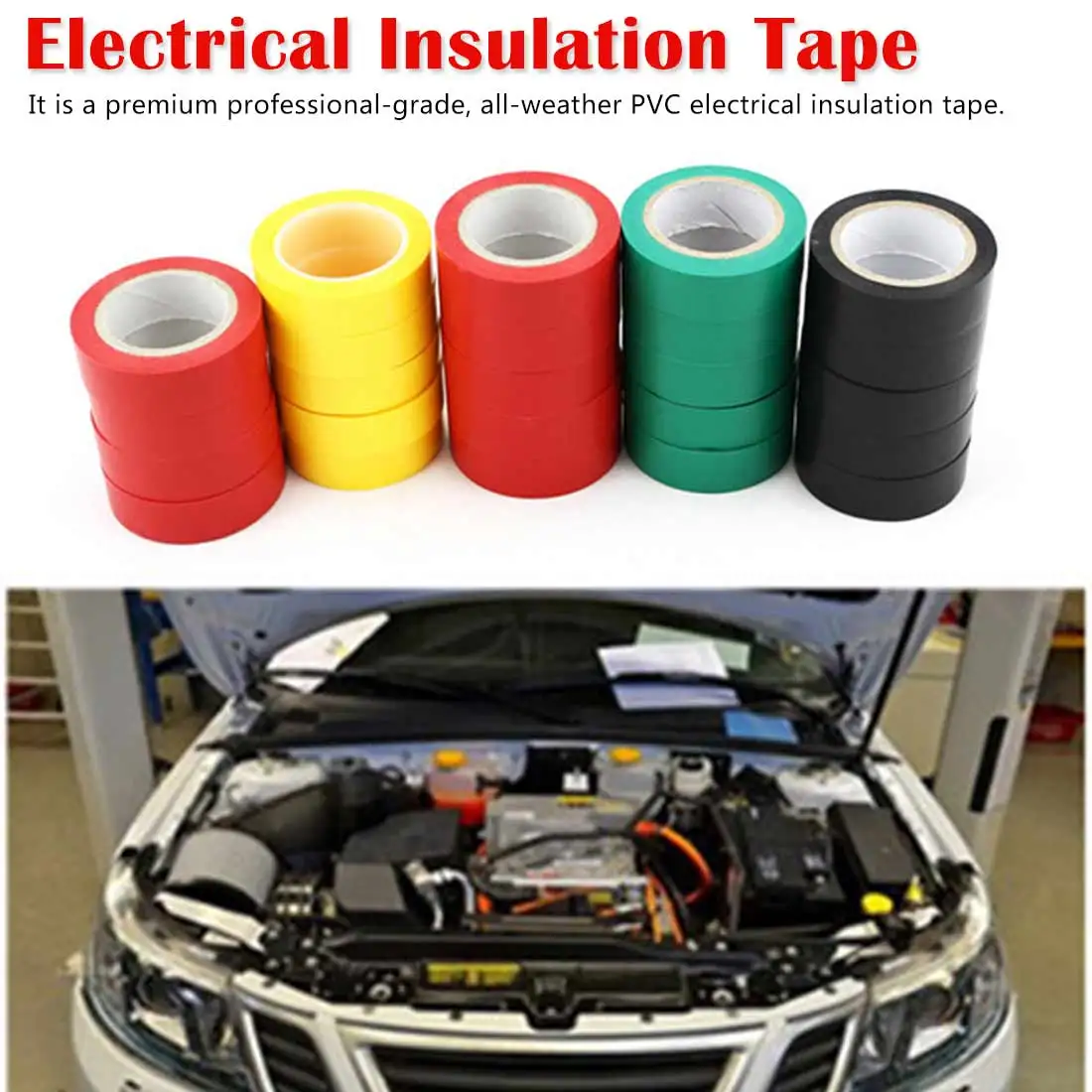 

1pcs Electrical Tape Insulation Adhesive Tape Waterproof PVC 18mm Wide High-temperature Tape 18M