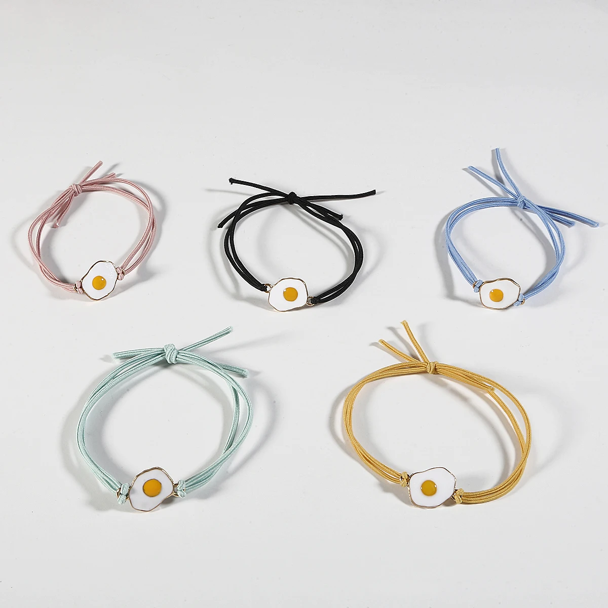 

Random Color Baby Girls Hair Ropes Ring Set Rubber Band Cartoon Poached egg Princess Kids Cute Elastic Headwear