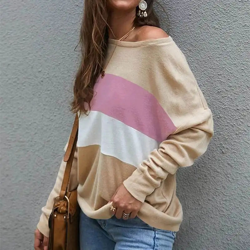 Женская осенне-зимняя цветная Толстовка с длинным рукавом, повседневный Свободный пуловер, офисные спортивные джемперы, 5XL 7