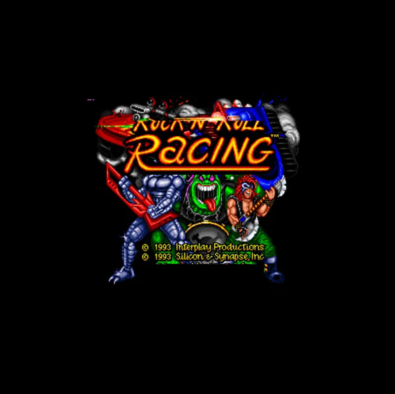 Rock N'-Roll Racing NTSC Версия 16 бит 46 Pin большая серая игровая карта для игроков в США |