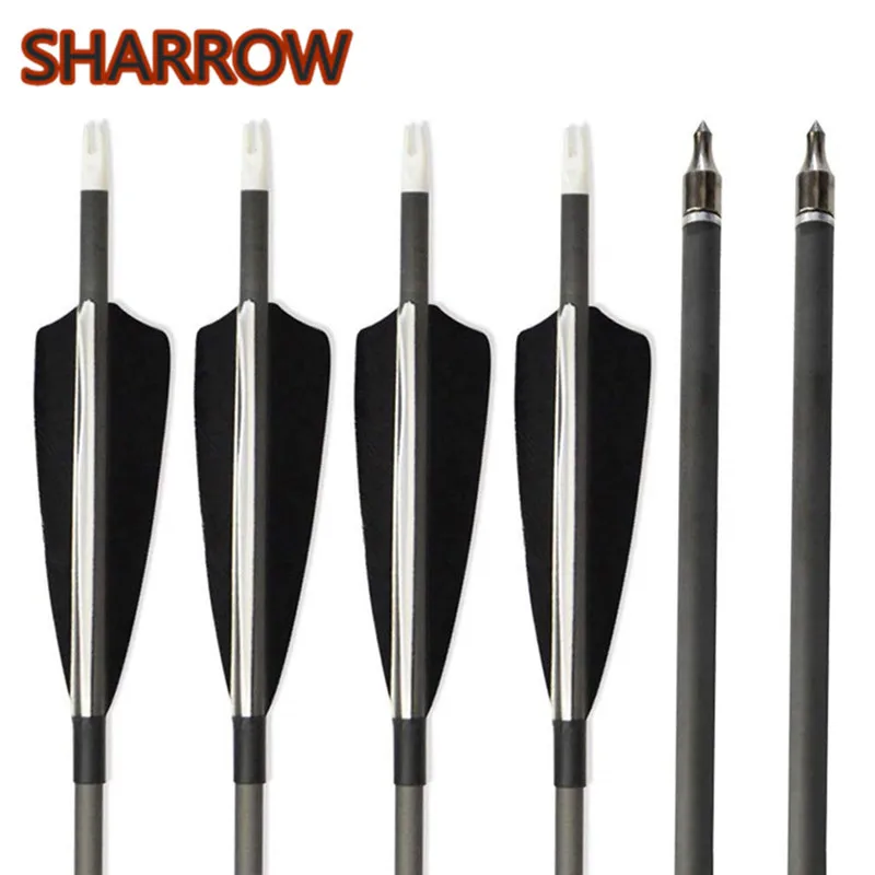 31'' Carbon Arrows Spine 400 & 4" Shield Turkey Feather Fletched Archery Hunting 31'' Carbon Arrows Spine 400 & 4" Shield Turkey Feather Fletched Archery Hunting