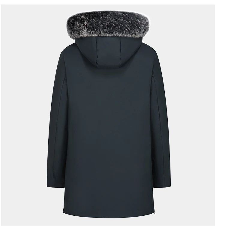 New Casual Long Real Big Fur Collar Mens Winter Down Jackets