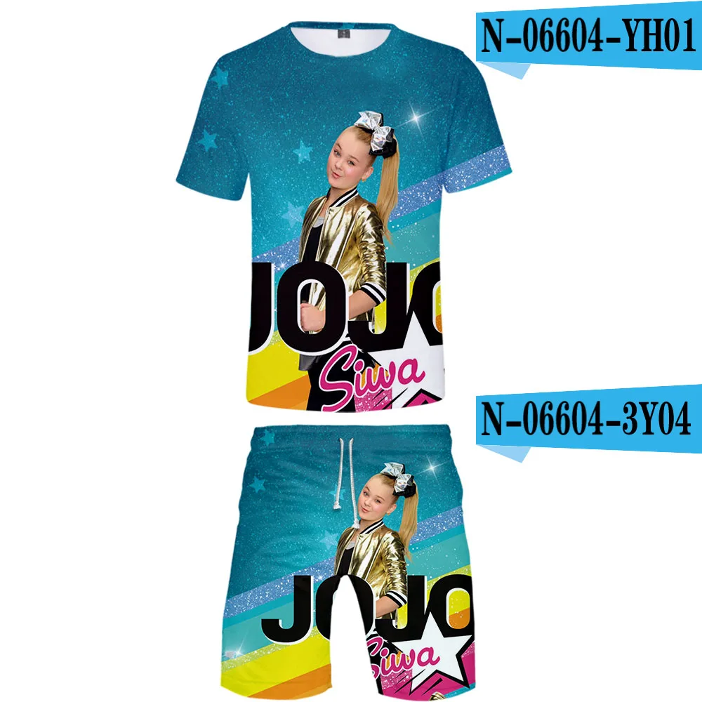 3 JOJO SIWA с 3D принтом для женщин/мужчин комплект из двух предметов Модный летний укороченный топ+ шорты Лидер продаж kpop уличная одежда - Цвет: 3
