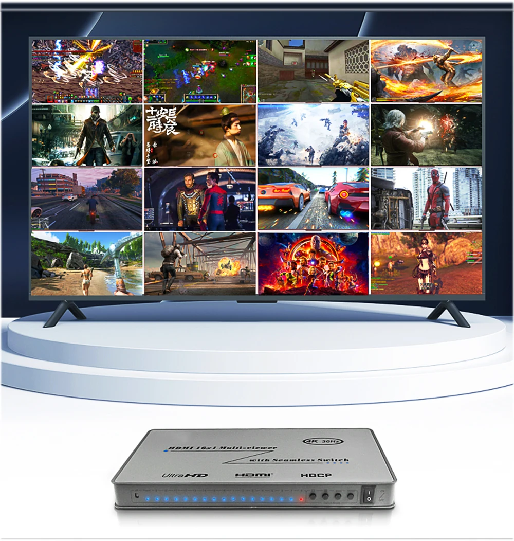 4K 30 Гц 16x1 HDMI мульти-просмотра HD экран в реальном времени мульти-просмотра HDMI бесшовный коммутатор с ИК-управлением