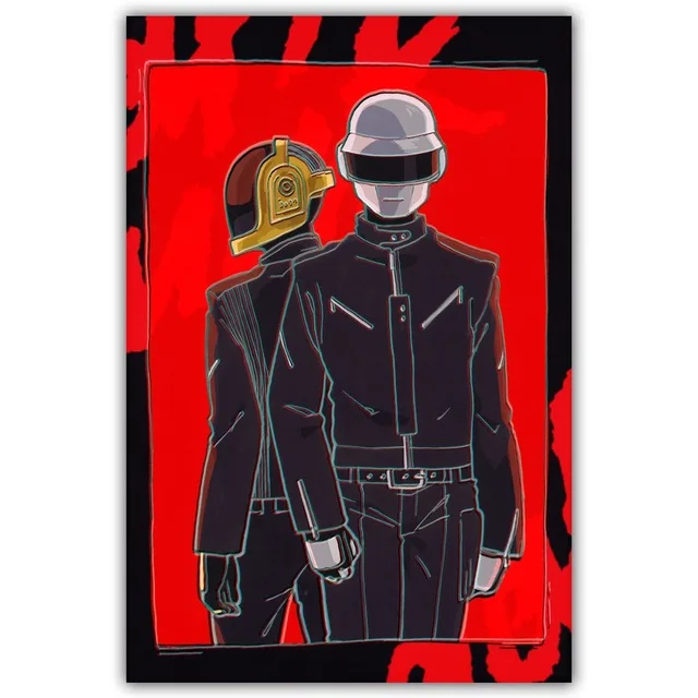 Daft панк музыка плакат стены Искусство Декор стены шелковые принты художественные плакаты, постеры для гостиной без рамки - Цвет: E
