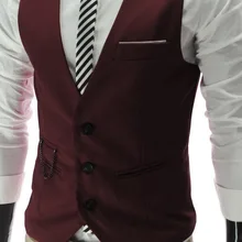 Мужская одежда Ouma весна и осень приталенный мужской костюм жилет тренд v-образный вырез жилет с цепочкой