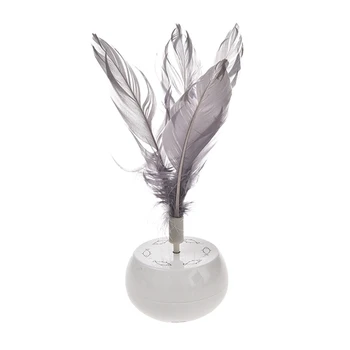 

Cat Toy, Automatic Feather Shake Tumbler Toy (Not Include Battery, 2*AA ), White Entertainment Interactive Kitty Toy