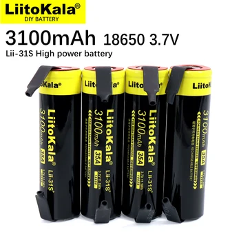 

1-20PCS brand new LiitoKala Lii-31S 3.7V/4.2V Li-ion 3100mA 35A power 18650 battery for high drainage equipment + DIY nickel