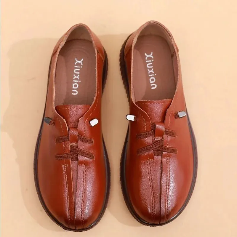 Women's Oxfords Comfy Leather Shoes Female Designer Loafers Woman Black Slip Ons Ladies Driving Shoes Retro Loafer women oxford shoes