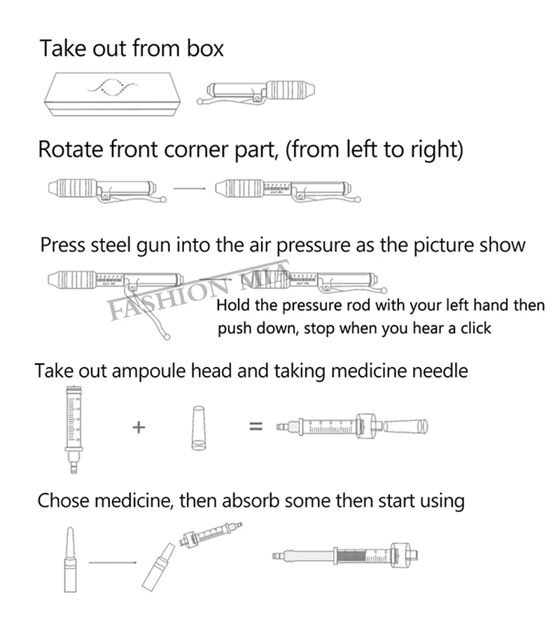 Инъекционная ручка для заливки губ, дермальный наполнитель, гиалуроновая ручка для лица, для увеличения носа, для наполнения губ, впрыска, впрыска, пистолет