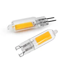 Lâmpada led g9 cob ac220v, 6w 9w 12w g4, ponto de luz, ângulo de feixe 360 substituição de lustre de halogênio