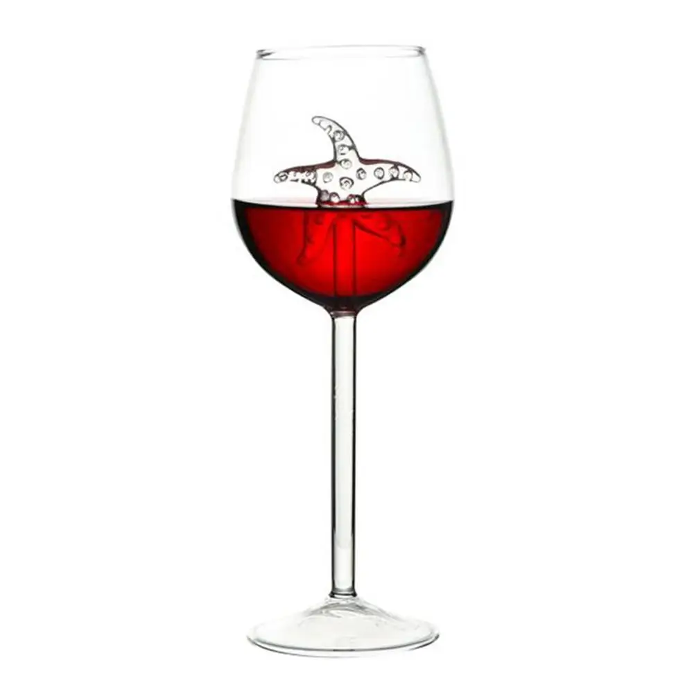 300 мл бокал для красного вина, искусственный стеклянный бокал в виде морской звезды, высококачественный стакан для виски, специальный подарок для вечеринок, домашних баров - Цвет: B