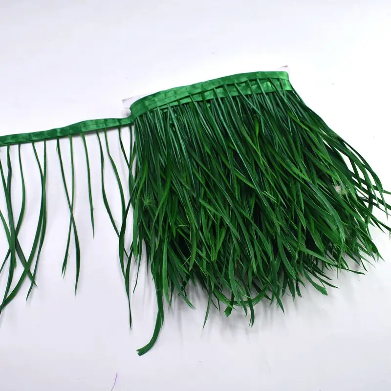Grass green 1 м/лот светильник Коричневый Гусиные перья отделка бахрома 15-20 см DIY Рождество карнавал перо для шитья одежды декоративные Плюмы - Цвет: Grass green