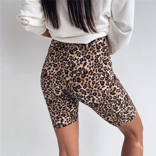 Модная женская леопардовая повязка облегающие шорты для йоги элегантная спортивная одежда пуш-ап Женская высокая талия для тренажерного зала фитнеса тренировок велосипедные шорты