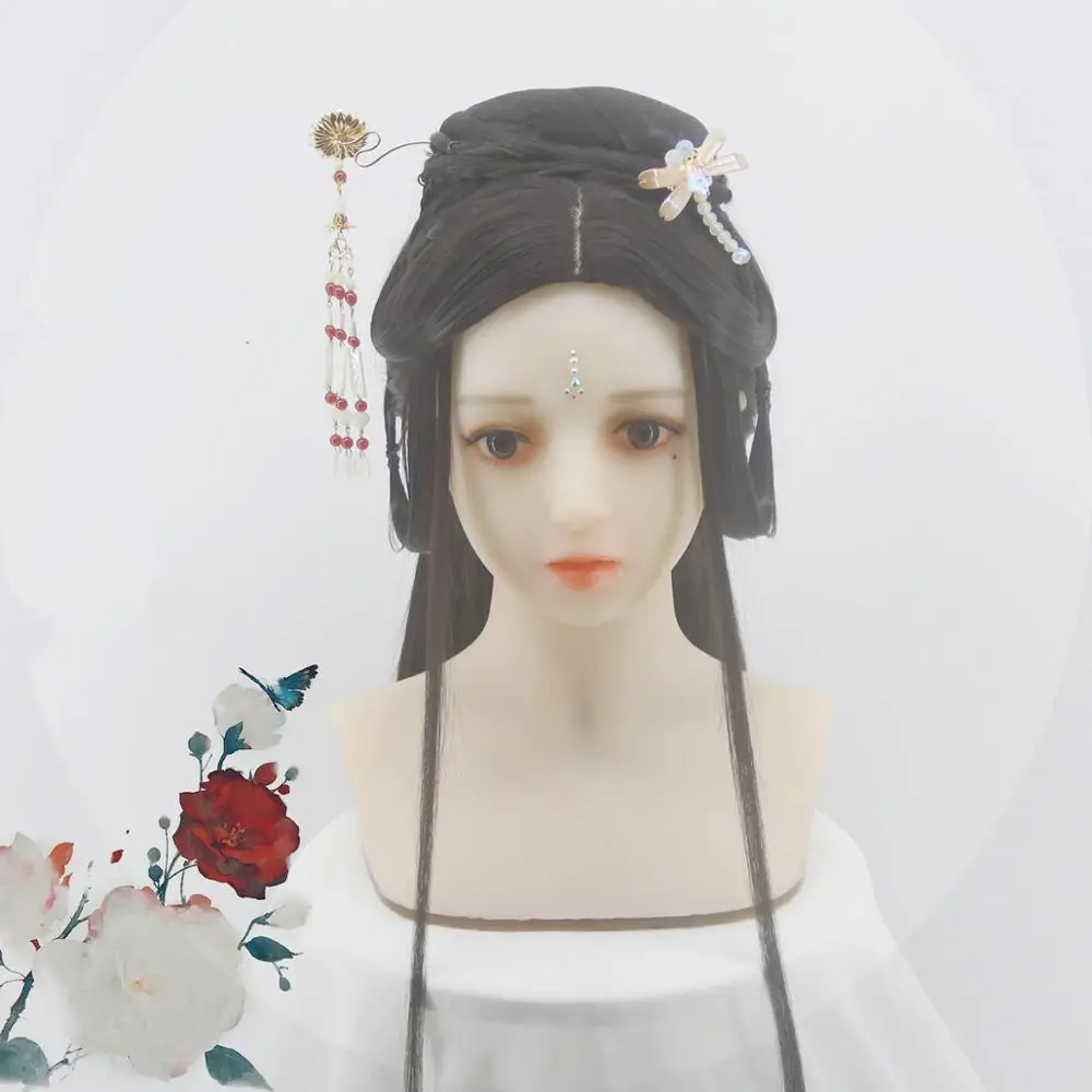 

Without Hair Flower ! Han Dynasty Antique Princess Hair Products Maid Cosplay Accessories Vintage Lady Headdress Movie Play