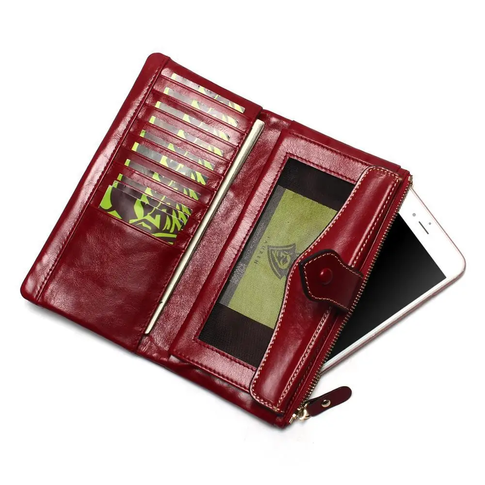 

Cowhide First Layer Oil Wax Leather Wallet WOMEN'S Handbag Tauren Brand Processing for Making