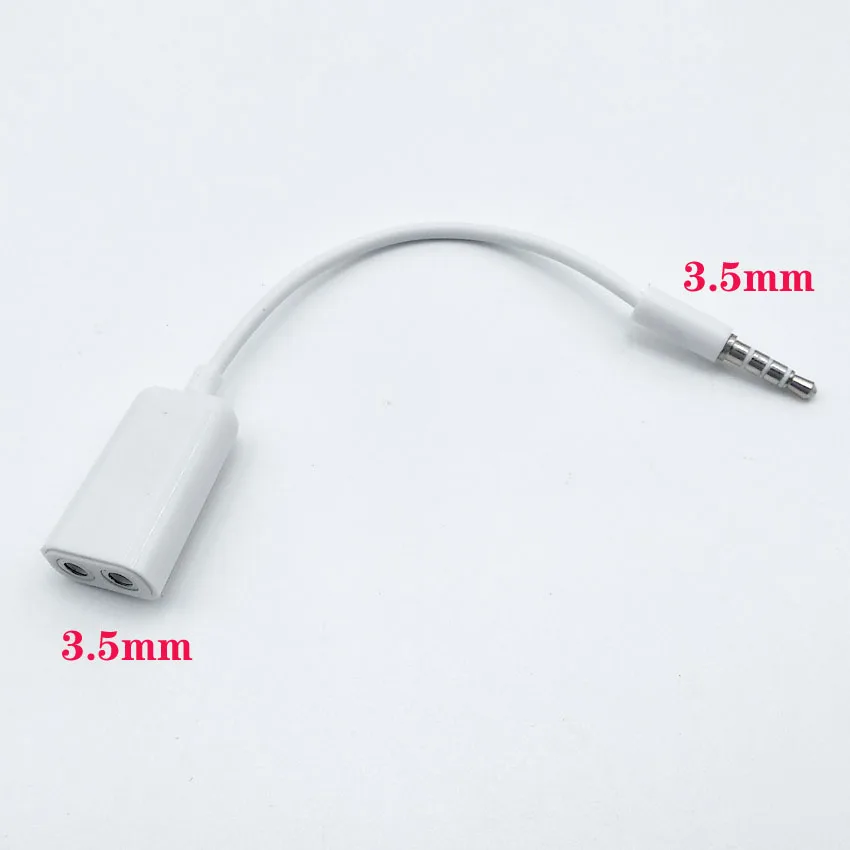 One point two 2PCS 2 шт./лот,, двойная линия подключения аудио 3,5 мм, разъем для гарнитуры, кабель для наушников, адаптер для любителей наушников, шнур для MP3 MP4 - Color: One point two 2PCS