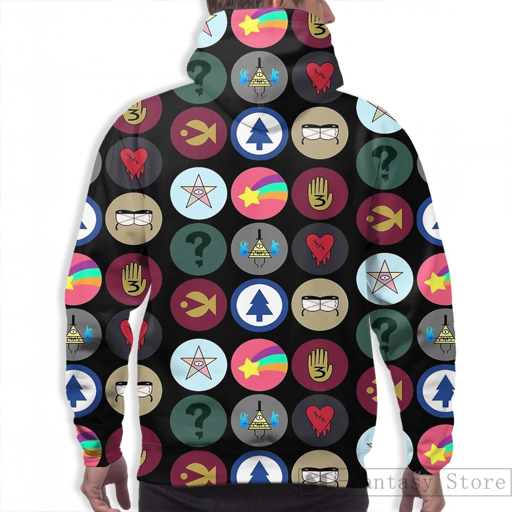 Мужские толстовки, свитшоты для женщин забавные Гравити Фолз Cipher Wheel print casual hoodie Streatwear