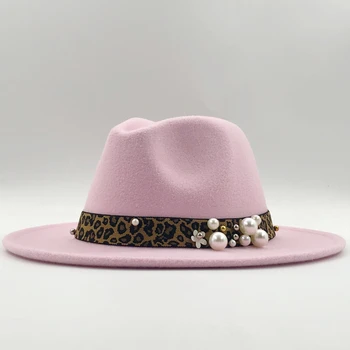 Fashion Wool Women Outback Fedora Hat For Winter Autumn Elegantlady Floppy Cloche Wide Brim Jazz Caps Size 56-58cm 2