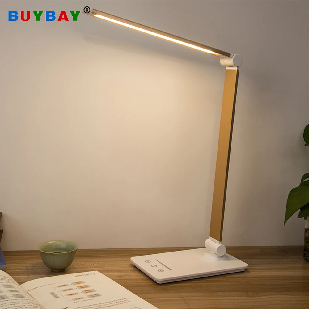 New Rotatable LED Desk Lamp 3 Modes 5 Dimmable Levels Touch USB Rechargeable Reading Light Eye-prot