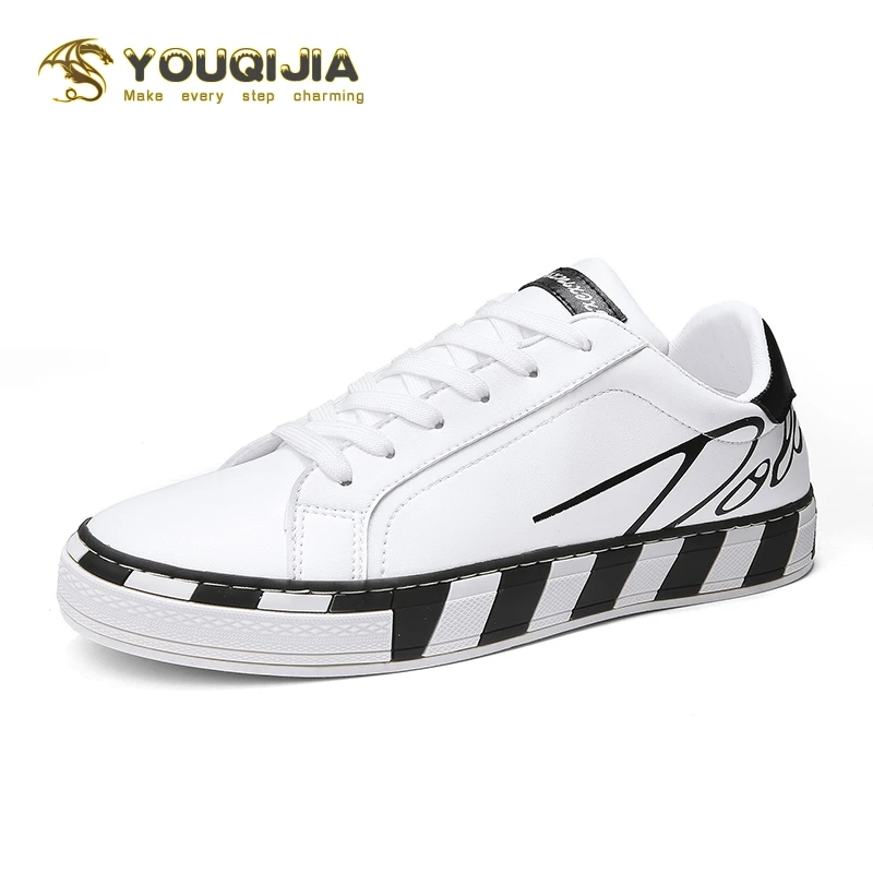 

New White Black Men Casual Shoes Hot Sale Fashion Male Sneakers Street Pu Leather Brand Men Shoes Footwear Free Shipping