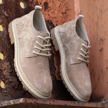 

2019 New Fashion Retro Tooling Boots Men's Simple Desert Martin Boots Man British Style Shoes Men Lace-Up Short Boots