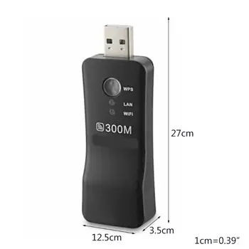 

300M Wireless USB Lan HDTV Adapter Converter RJ-45 Wifi Card Router Repeater