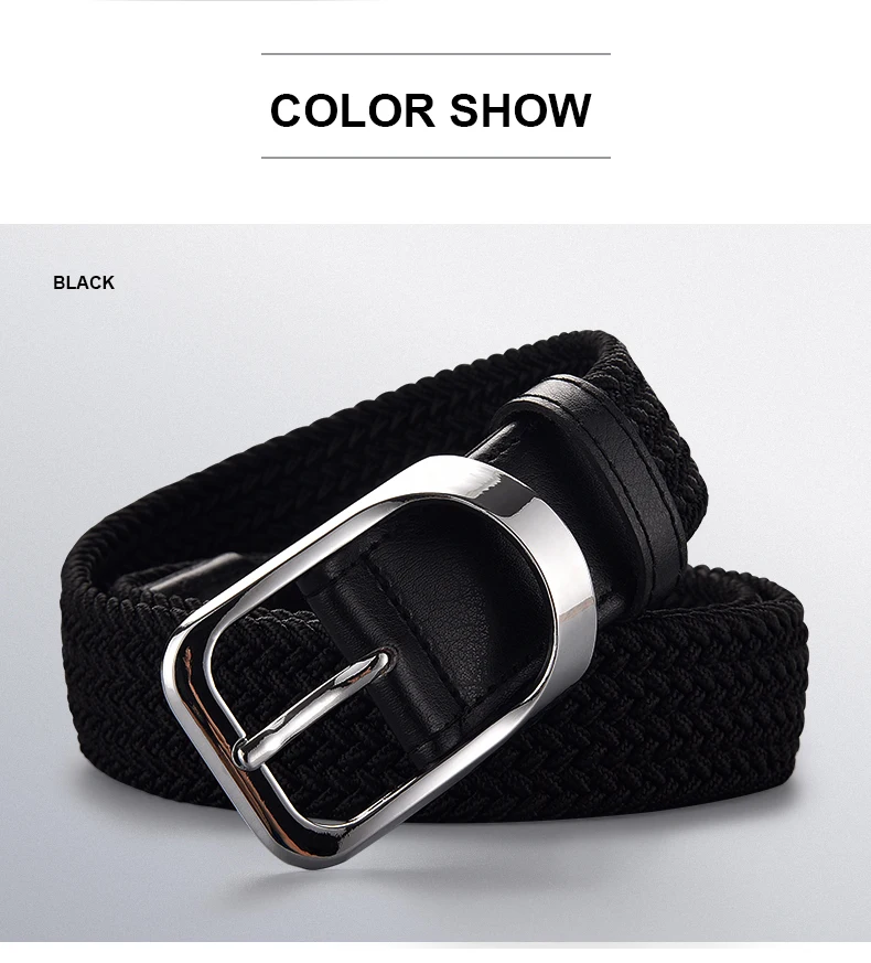 [LFMB]2022 NewFemale Casual Knitted Pin Buckle Men Belt Woven Canvas Elastic Expandable Braided Stretch Belts For Women Jeans cheap designer belts