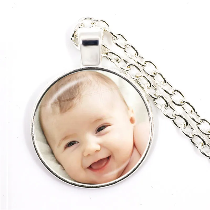 Ручной личность стеклянное колье Фото семья ребенка папа мама брат дедушки кулон