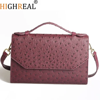 

HIGHREAL Customized Ostrich Leather Bag New Style Shoulder Bag Lady Snake Clutch Bag Purse and Handbag