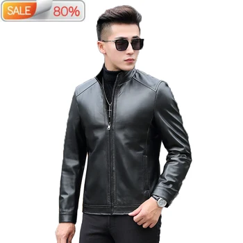 

Short Genuine Jacket Men Spring Autumn Man Mens Sheepskin Real Leather Jackets and Coat 1A017 B210A0